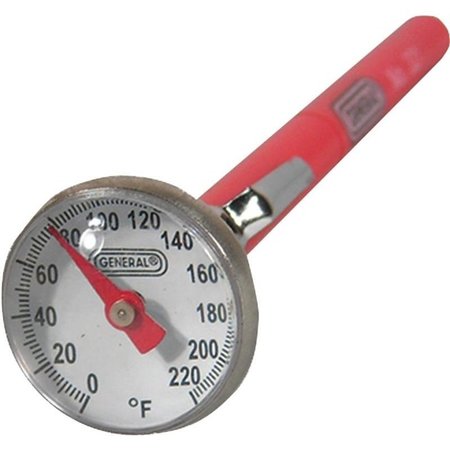 GENERAL TOOLS Stem Thermometer, 0 to 220 deg F, Analog Display 321